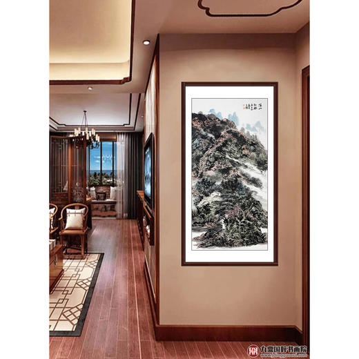 张玉锋《溪山行旅》68*138cm 山水竖幅作品 玄关/办公室挂画 商品图2