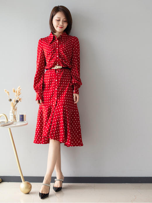 红色波点鱼尾裙 商品图2
