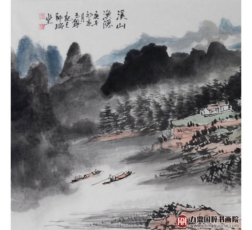 张玉锋《溪山渔隐》70*240cm 山水横幅作品 办公室/客厅/书房挂画 商品图3