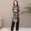 QYM-JBH08早秋民族风新款成熟气质40岁以上阔腿裤+上衣两件套 商品缩略图3