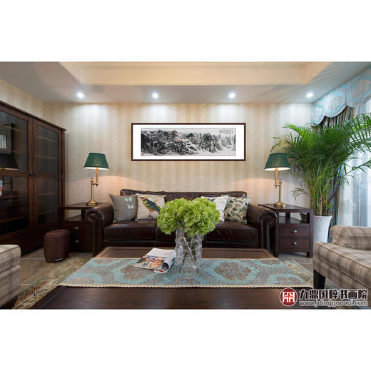 张玉锋《松间草阁》70*240cm 山水横幅作品 办公室/客厅/书房挂画 商品图2