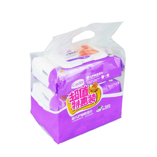 爱护婴儿无香棉柔湿巾80片3包组(翻盖装）-CFB351 商品图0