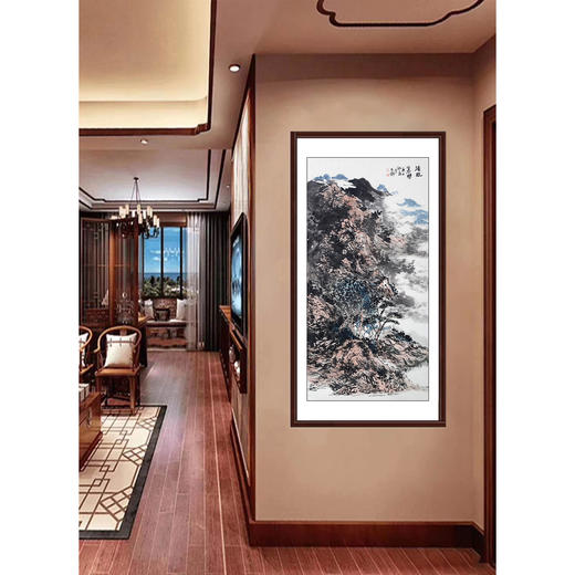 张玉锋《清风翠壁》68*138cm 山水竖幅作品 玄关/办公室挂画 商品图2