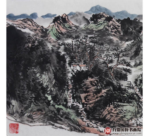 张玉锋《松间草阁》70*240cm 山水横幅作品 办公室/客厅/书房挂画 商品图3