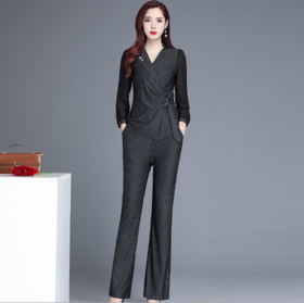 QYM-QMW20B18秋新款韩版显瘦气质年轻款小衫阔腿裤休闲两件套