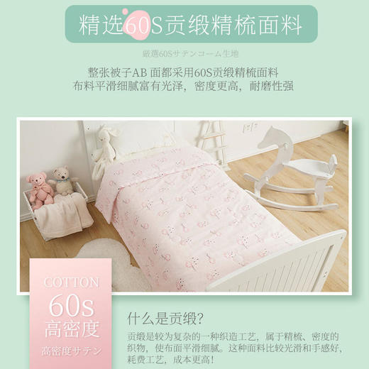 日本匹鲁（ピル）儿童被子幼儿园被婴儿空调夏凉被芯儿童春秋棉花盖被子纯棉贡缎 商品图4