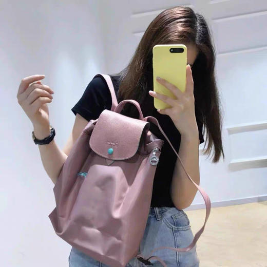 原单法国LongChamp双肩包绣马款折叠手提包龙防水骧包尼龙旅行背包 商品图2