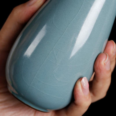 仿古汝窑陶瓷花瓶汝瓷器中式花插家居客厅装饰品茶桌茶台摆件配件 商品图2