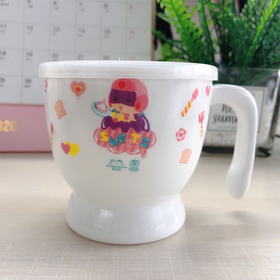 蜜儿港开心超人带盖高脚单柄水杯MB523K#
