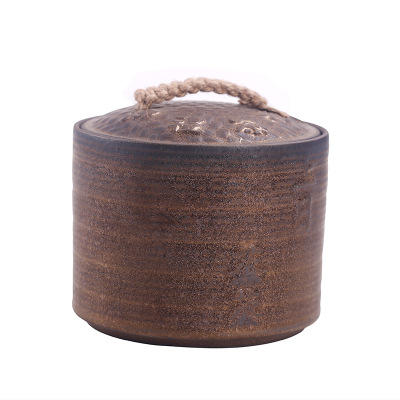 陶罐带盖密封家用半斤装茶叶粗陶瓷罐密封罐复古中式密封罐 商品图4