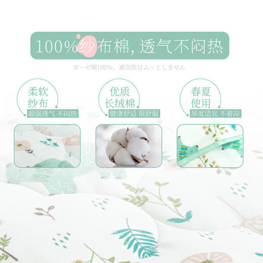 日本匹鲁（ピル）婴儿被子竹浆纤维艾草防蚊纱布夏凉空调被幼儿园四季被芯 商品图5
