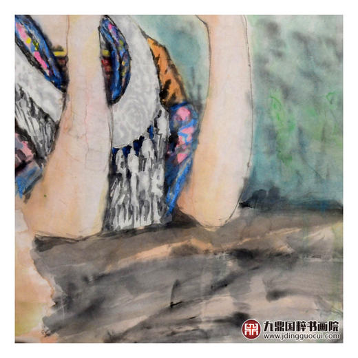 赵金文《苗寨姑娘作品》68*68cm 人物斗方作品 茶室/客厅挂画 商品图6