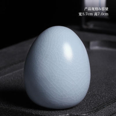 汝窑蛋形陶瓷茶宠个性创意可爱茶具配件摆设装饰品茶玩茶台小摆件 商品图4