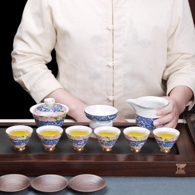 青花瓷功夫茶具套装茶杯茶壶组合家用陶瓷现代创意泡茶简约个性 商品图2