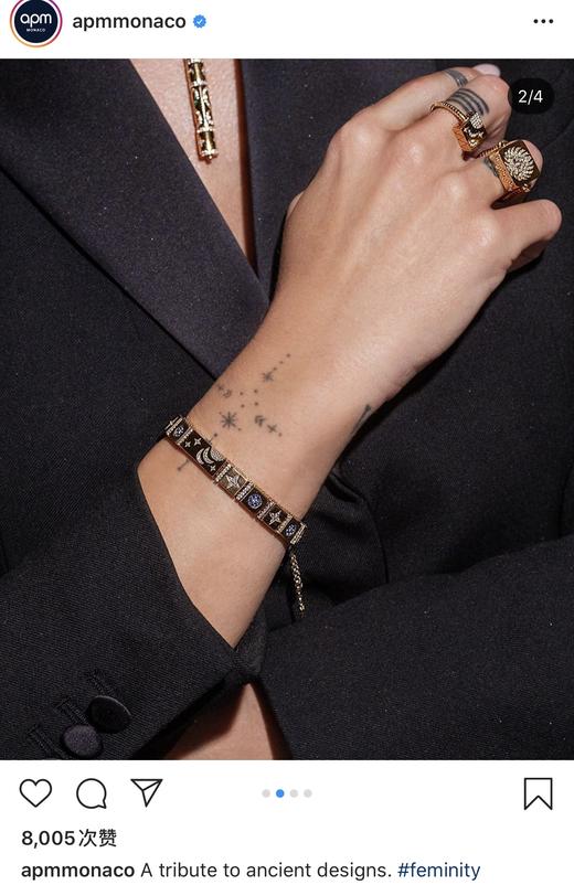 珠宝团！正品APM Monaco 梦幻星月埃及系列可调节手链 925纯银镀金 商品图13