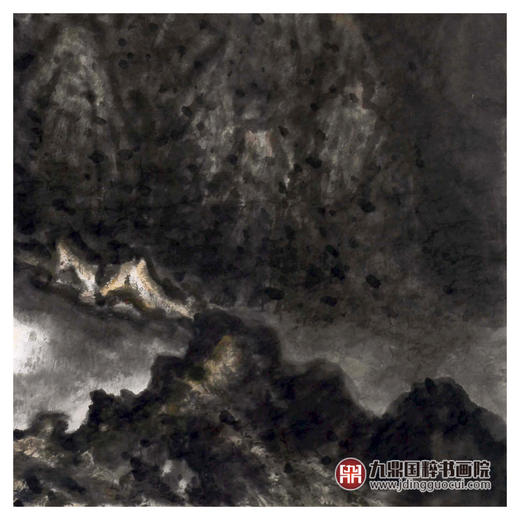 叶丁疑《暝》68*68cm 山水斗方作品 办公室/客厅挂画 商品图6