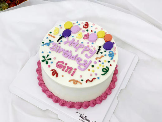 色彩缤纷彩虹气球奶油蛋糕 商品图0