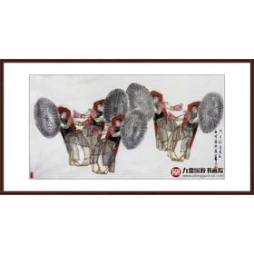 马西光《六月六》92*172cm 人物横幅作品 茶室/客厅挂画