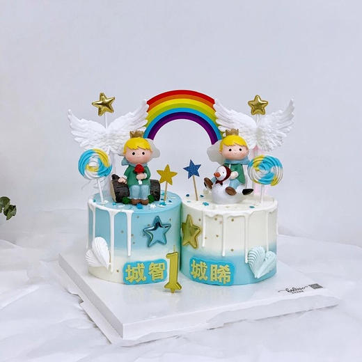 双胞胎小王子彩虹蛋糕 商品图0