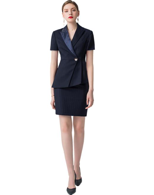 IWY/藏青色短袖西装半裙套装21CS1 商品图4