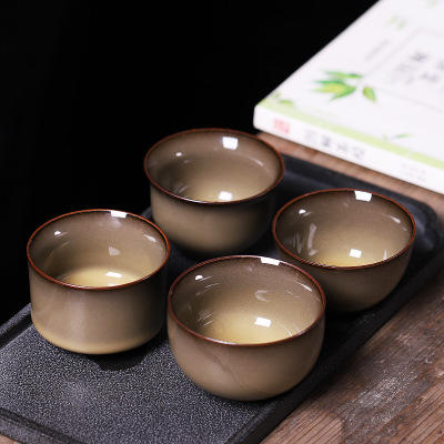 功夫茶杯单个青瓷茶杯主人杯家用陶瓷品茶杯复古个人品茗杯子日式 商品图0