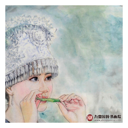 赵金文《苗寨姑娘作品》68*68cm 人物斗方作品 茶室/客厅挂画 商品图4