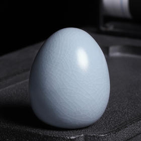 汝窑蛋形陶瓷茶宠个性创意可爱茶具配件摆设装饰品茶玩茶台小摆件
