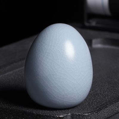 汝窑蛋形陶瓷茶宠个性创意可爱茶具配件摆设装饰品茶玩茶台小摆件 商品图0