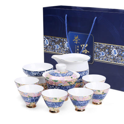 青花瓷功夫茶具套装茶杯茶壶组合家用陶瓷现代创意泡茶简约个性 商品图5