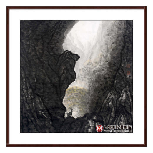 叶丁疑《山水作品》68*68cm 山水斗方作品 办公室/客厅挂画 商品图0