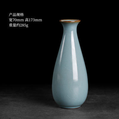 仿古汝窑陶瓷花瓶汝瓷器中式花插家居客厅装饰品茶桌茶台摆件配件 商品图5