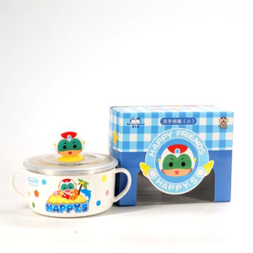 蜜儿港开心超人密胺不锈钢双手柄碗（小）MB2211# 商品图0