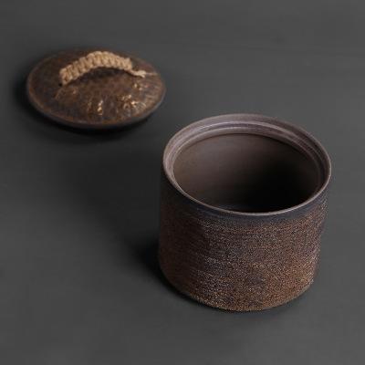 陶罐带盖密封家用半斤装茶叶粗陶瓷罐密封罐复古中式密封罐 商品图3