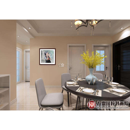 赵金文《苗寨姑娘作品》68*68cm 人物斗方作品 茶室/客厅挂画 商品图2