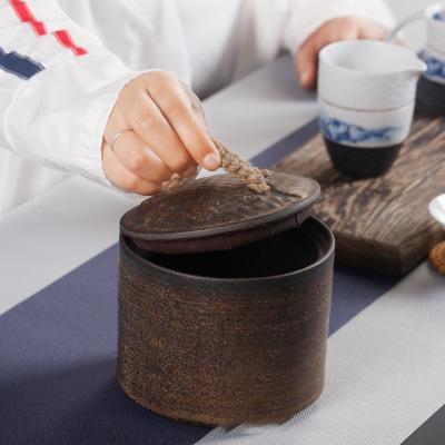 陶罐带盖密封家用半斤装茶叶粗陶瓷罐密封罐复古中式密封罐 商品图1