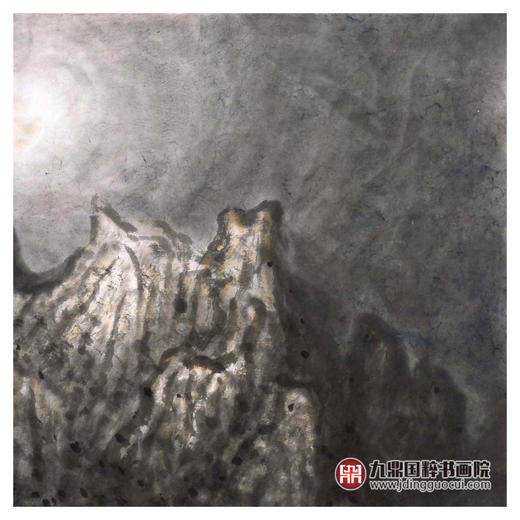 叶丁疑《暝》68*68cm 山水斗方作品 办公室/客厅挂画 商品图4