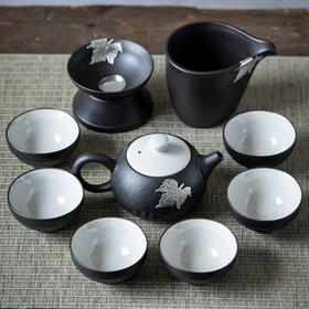 黑陶茶具套装家用客厅日式禅风陶瓷泡茶壶功夫茶杯粗陶办公室复古
