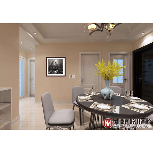 叶丁疑《暝》68*68cm 山水斗方作品 办公室/客厅挂画 商品图2