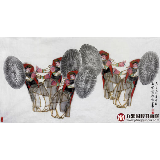 马西光《六月六》92*172cm 人物横幅作品 茶室/客厅挂画 商品图1