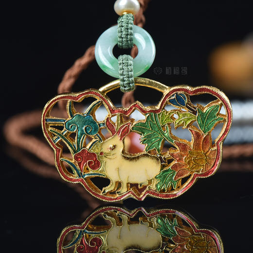 【灵兔】小兔灵芝珐琅金-zx2008161