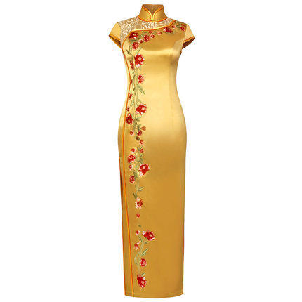 DLQ-A1038复古修身改良演出走秀旗袍连衣裙 商品图0