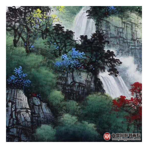 高云鹏《清泉石上流》68*68cm 山水斗方作品 客厅/办公室厅挂画 商品图5