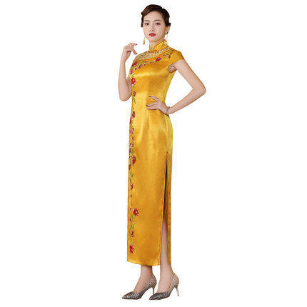 DLQ-A1038复古修身改良演出走秀旗袍连衣裙 商品图3