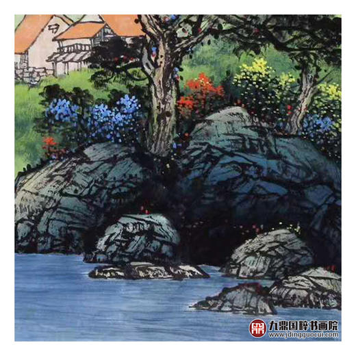 高云鹏《春风又绿江南岸》68*68cm 山水斗方作品 客厅/办公室厅挂画 商品图6