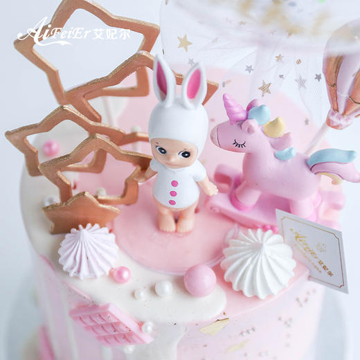 公主气球独角兽宝宝女生儿童女神妈妈生日蛋糕深圳同城配送 商品图4