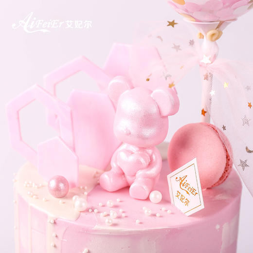 抖音小熊气球可爱女孩女神款公主儿童生日蛋糕深圳同城配送 商品图4