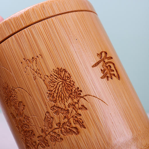 天然竹笔筒复古中国风装笔实用原色竹制阴雕笔筒 商品图3