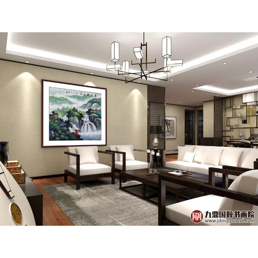 高云鹏《清泉石上流》68*68cm 山水斗方作品 客厅/办公室厅挂画 商品图2