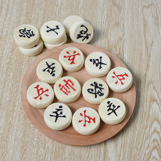 中国象棋4公分实木象棋 木质象棋 大号原木象棋棋盘 商品图1