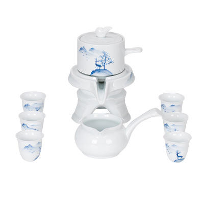功夫茶具套装家用简约现代陶瓷精品礼盒装办公室泡茶手绘石磨 商品图3